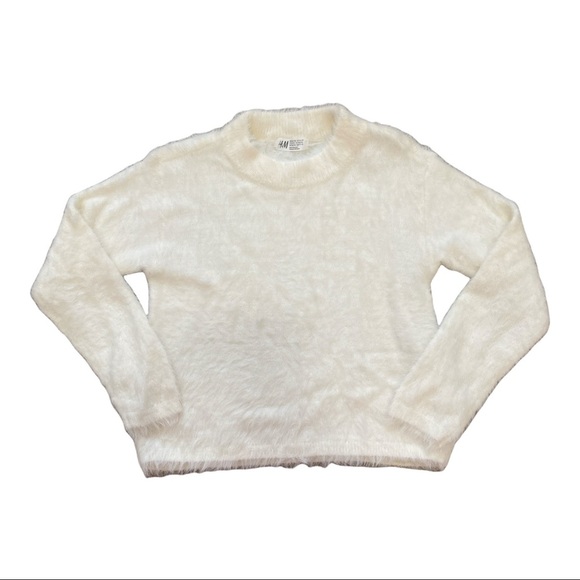 H&M Super Soft Cream Eyelash Sweater Girl’s Size 10/12 [K51] - Picture 1 of 4